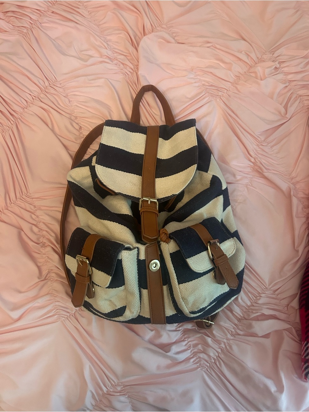 Striped backpack